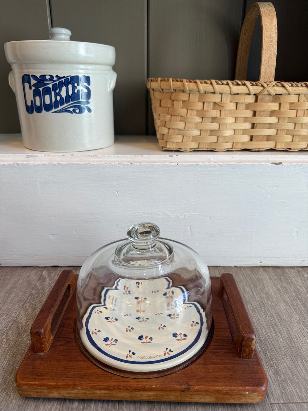 Goodwood | Glass Dome and Teak Cheese Cloche with Ceramic Plate